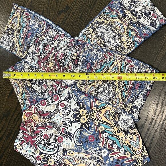 By Anthropologie Swimsuit Women’s 3X Plus Smocked Off-The-Shoulder One-Piece - Picture 7 of 11